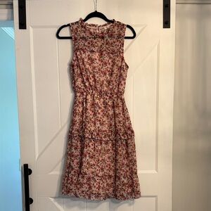 Monteau Pink Floral Midi Dress